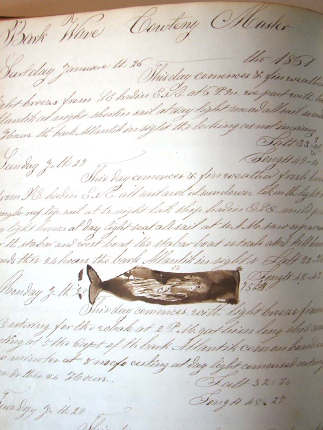 Log Book of the Bark "Wave Bound" of New Bedford, Leonard Courtney, Master,  on a whaling voyage to the South Atlantic 1860-1862